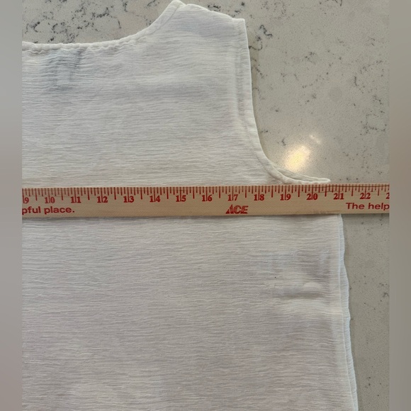 Eileen Fisher White Linen Boxy Tank Top Shirt Women’s Size Large Italian Fabric - Picture 5 of 13